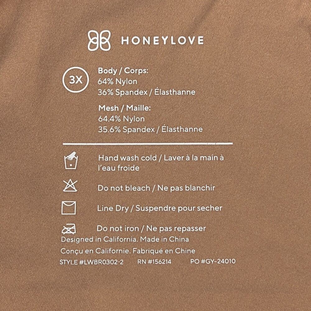 HoneyLove CrossOver Bra Wireless Removable Pads Beige Size 3X - Picture 2 of 10